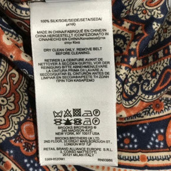 Brooks Brothers Women's Silk Paisley Blouse Size 8 - Picture 7 of 8